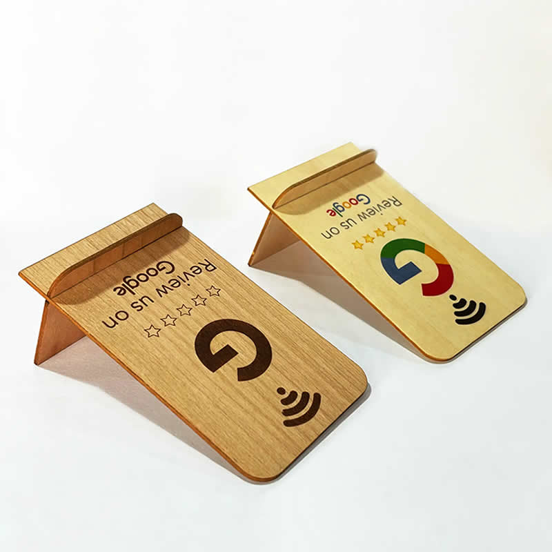 定制NFC谷歌支付评价木质卡片座