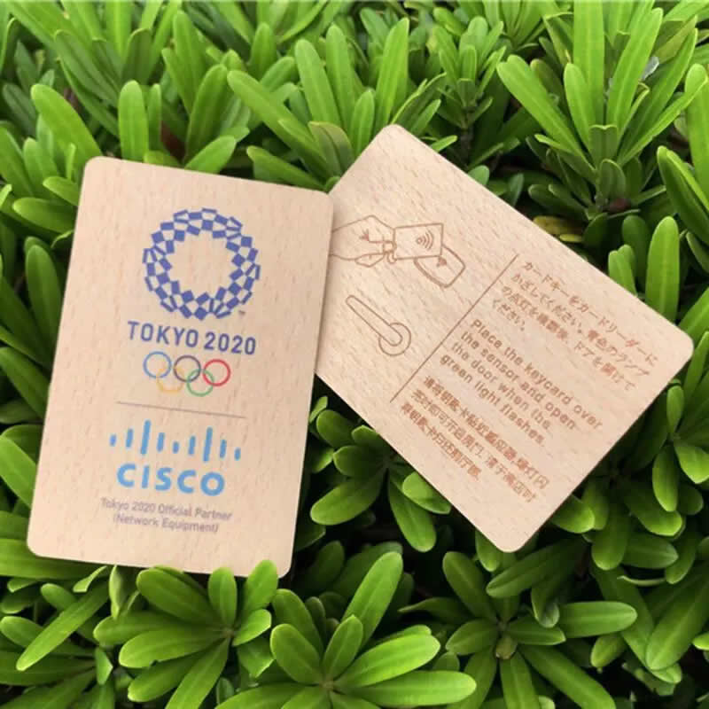 Tarjeta de Llave de Hotel Personalizada de Madera para los Juegos Olímpicos de Tokio 2020
