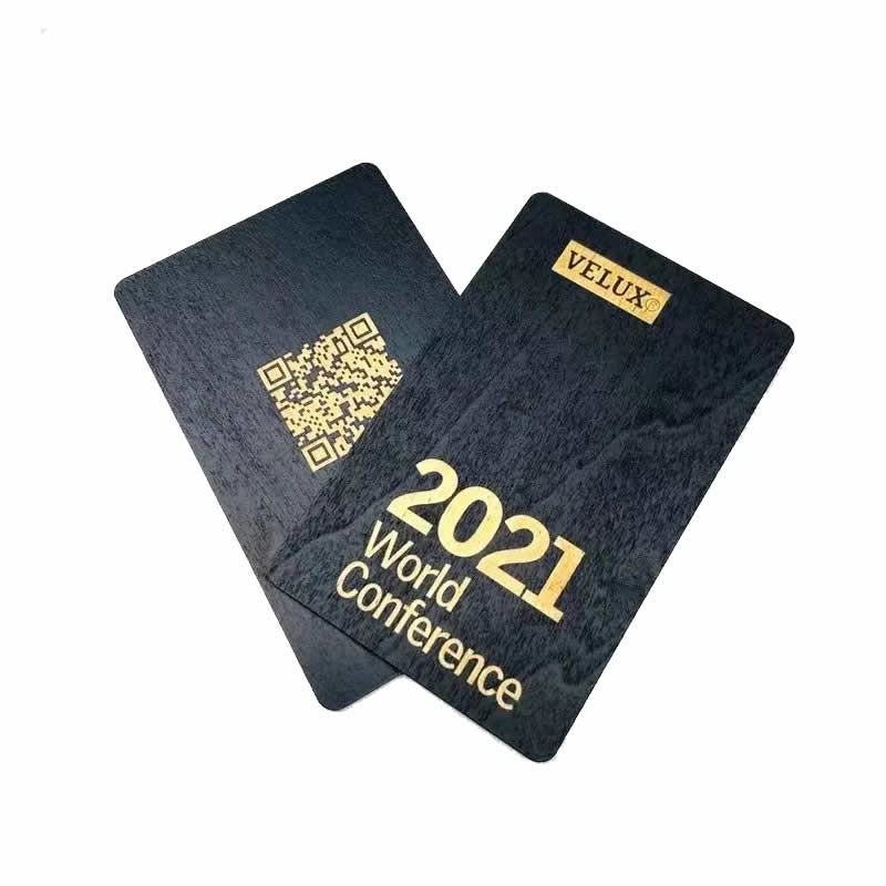 Custom Black UV Printed World Conference Wooden Card
