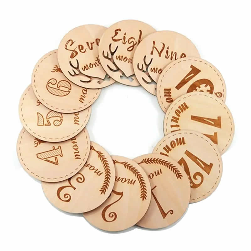 Custom Round Wooden Number Tags