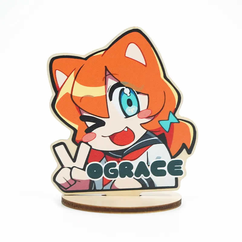 Custom Shape Laser Engraved Wooden Stand