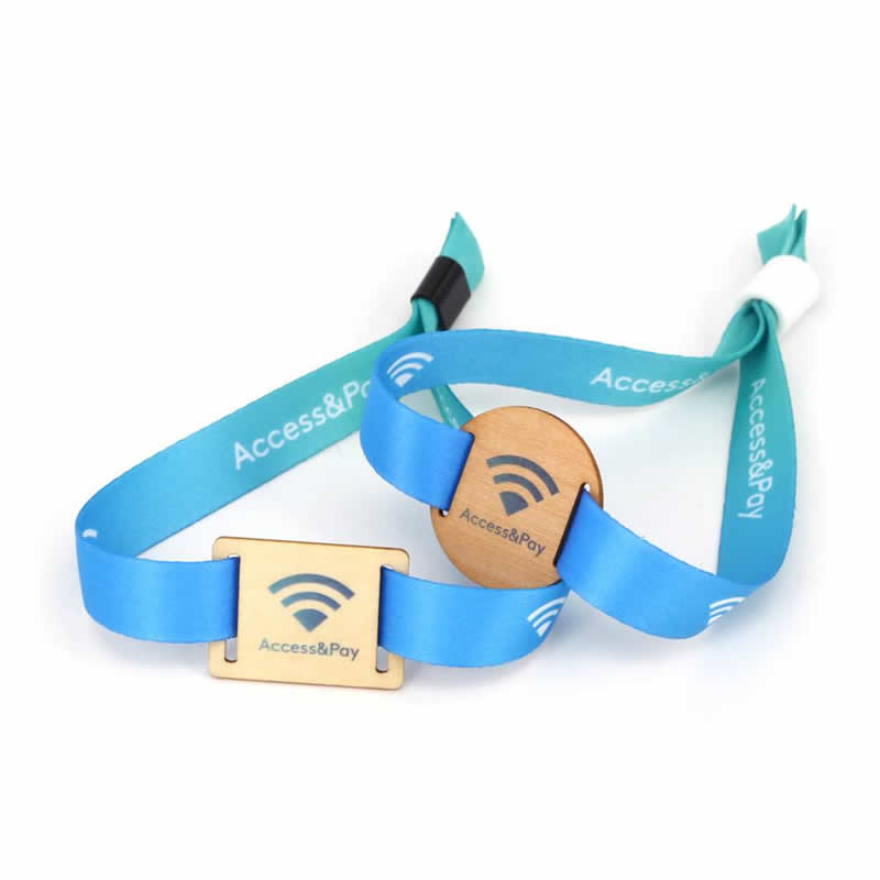 Custom Wooden Tag Fabric RFID Wristband