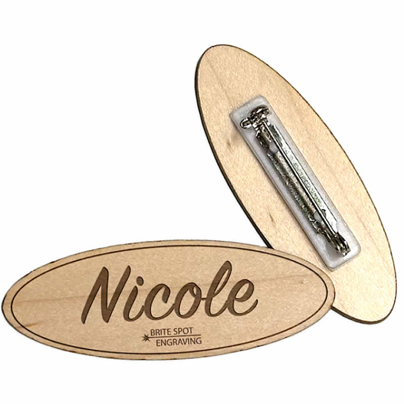 Wooden Engraved Name Badge