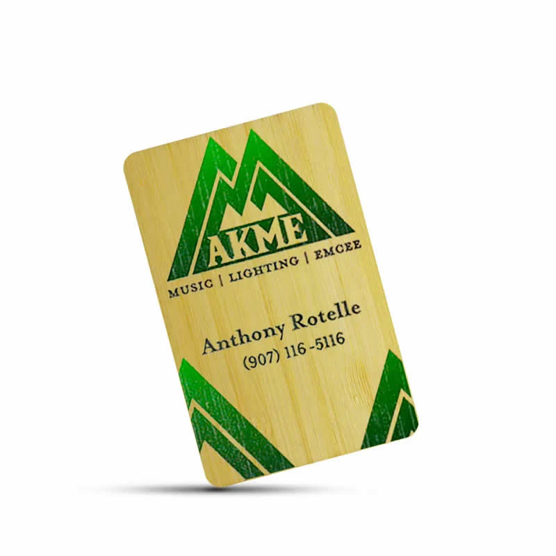 Custom UV Printed Bamboo Wood Business Card