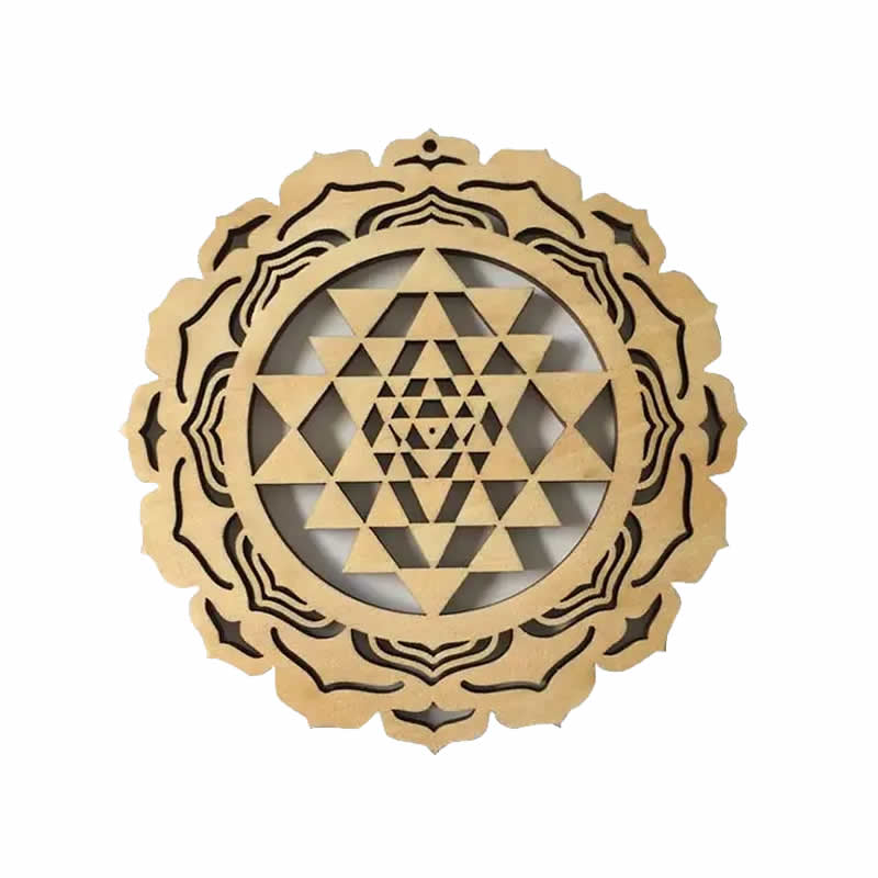 レザー彫刻木製Sri Yantra